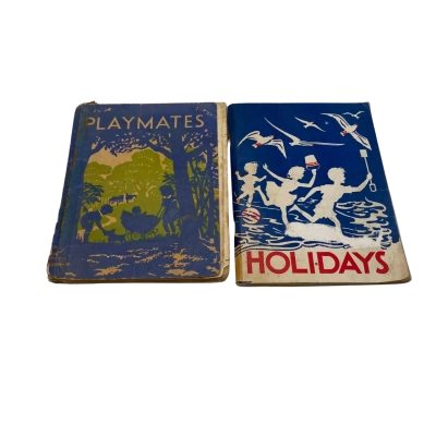 2 x Victorian School Readers Playmates/Holidays John and Betty 1952/1953 Books