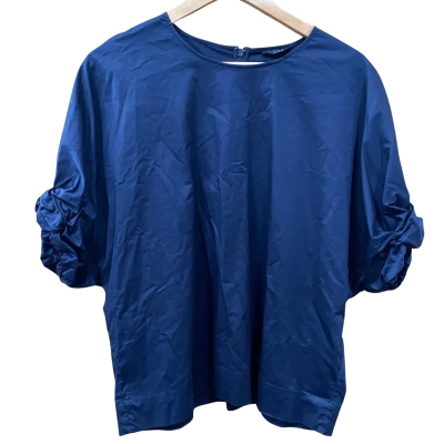 COS Navy Blue Gathered Sleeve Top Size EUR 42