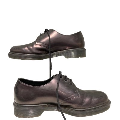 1461 Dr Martens Womens  Size 41 Flats Black  / Purple Textured Lace up Shoe