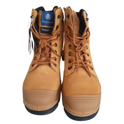 Bata Helix Industrial Longreach Boots Mens  Size 9.5UK Steelcap Boots  Beige/Wheat BN