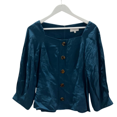 Veronika Maine Women's Size 10 Blue 3/4 Sleeve Blouse