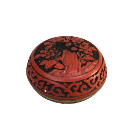Vintage Chinese Trinket Box Approx 7.5cm dia