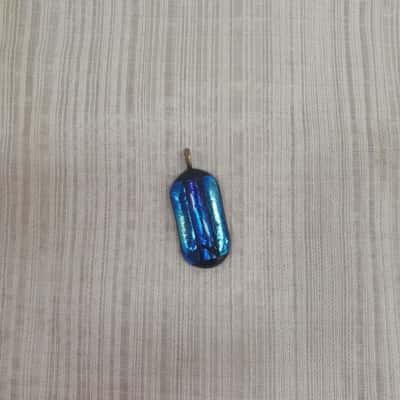 Absolutely Gorgeous Sapphire Blue /Shimmer /Dichroic Fused Glass Pendant - Pendant only 