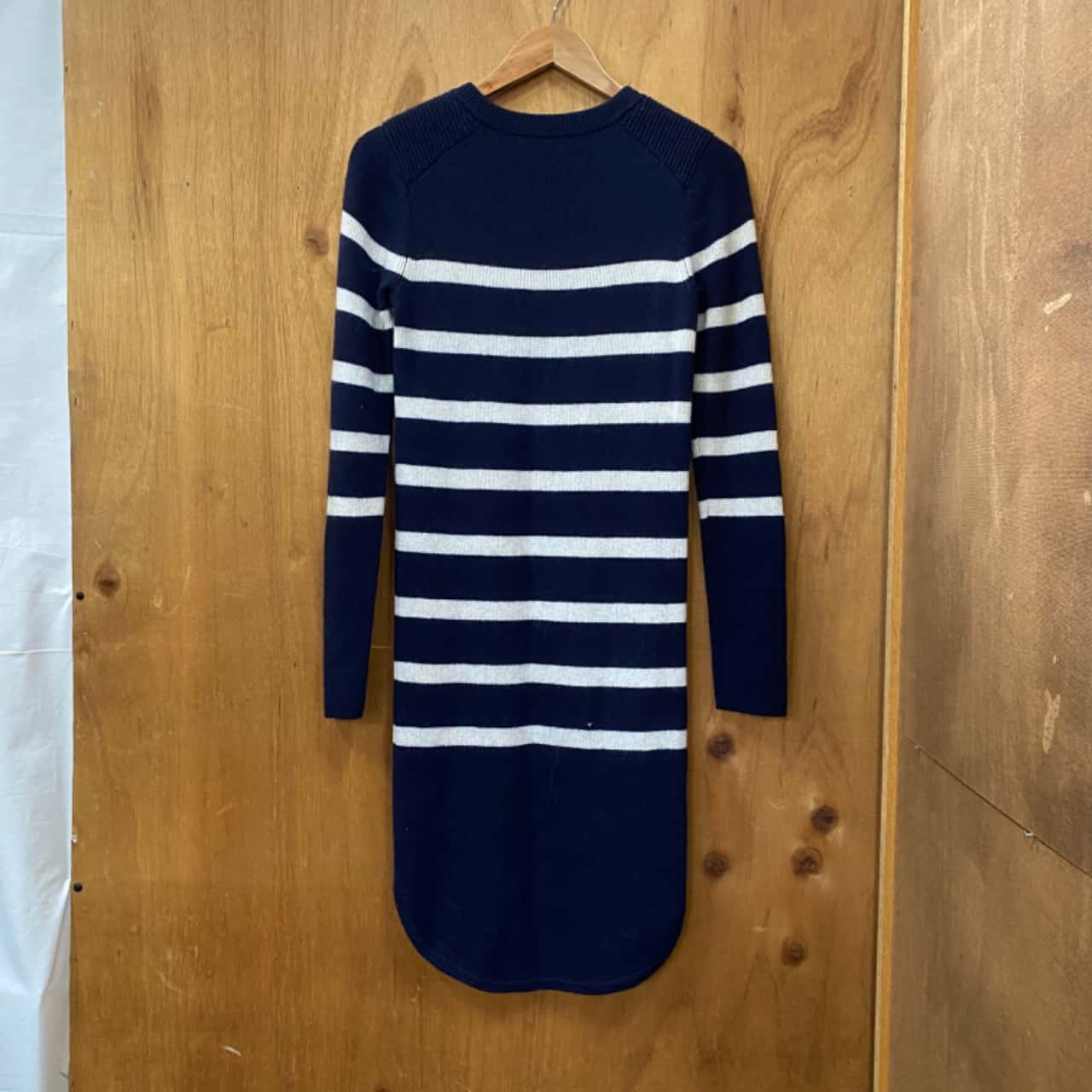 blue and white striped sweater dress Proenza Schouler Striped Rib Dress black/blue L main image 0