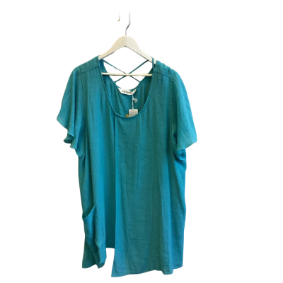 Brand New Virtuelle by Taking Shape Womens Size 22 Short Sleeve Top Turquoise 