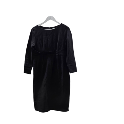 Veronika Maine Black Long Sleeve Midi Dress | Size 14 | Made in Australia