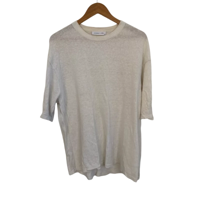 Assembly Label Womens  Size XL 3/4 Sleeve Top / Crew Neck Top Off White 