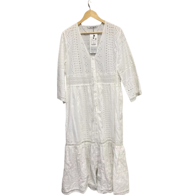Zara Womens  Size L Maxi Dress White RRP $185