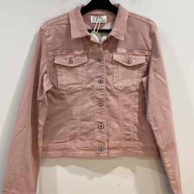  Infinity Denim jacket Size 12 Pink  with Angel Wings