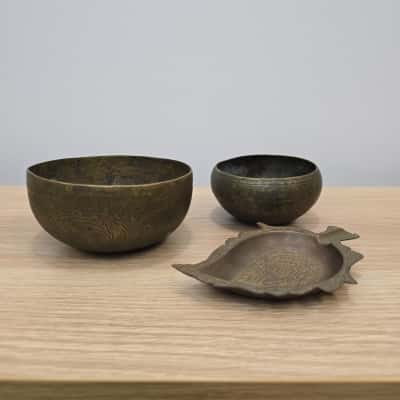 Set Of 3 Brass Vintage Home Decor Items 