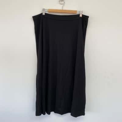 Atmos&Here Black Lilee Ponte Flare Midi Skirt  Size 20