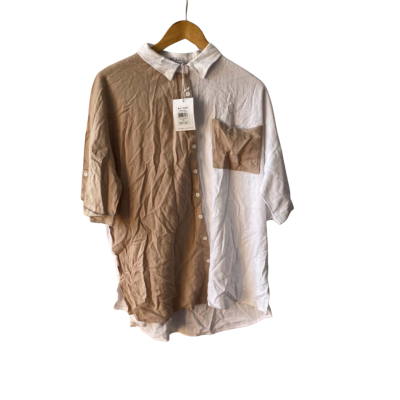 By.ZAH LOGAN S/S shirt Tan / White 