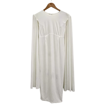 CLUB L Womens Size 10 White Midi Formal Dress