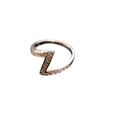   SALE Womens Lightening  Ring 925 Silver / White stones