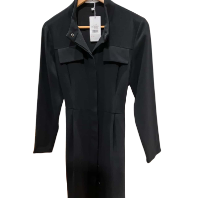 Cue Womens  Size 10 Long Sleeve Dress / Midi Dress Black  