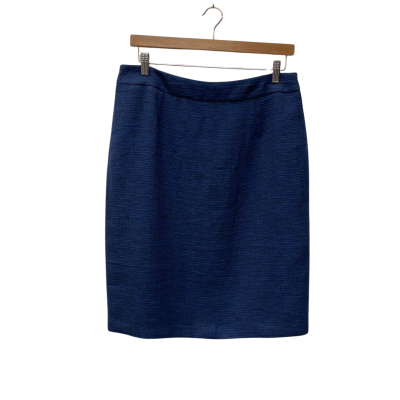 Basque Womens  Size 14 Midi Skirt Blue Tweed