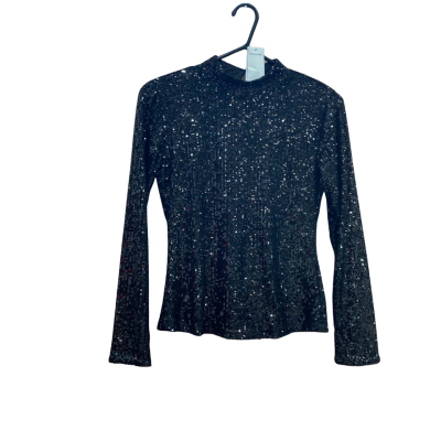 Forever New Womens Size S Black Sierra Petite Sequin Turtleneck 