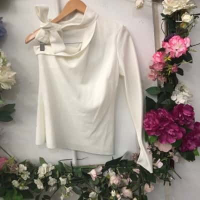 Bec & Bridge Size 8 Ivory One Sleeve Top