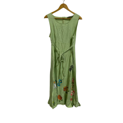 Princess Highway Womens  Size 12 long green linen & viscose dress 