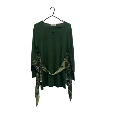  Scarlet Ohara Womens Size M Long Sleeve Top Animal print / Green / Khaki 