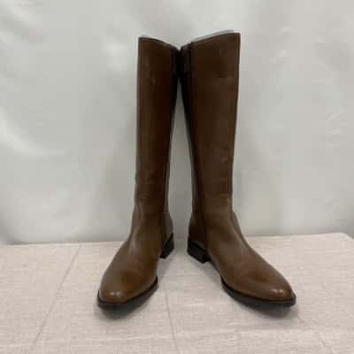 Women’s Sandler Brown Leather Boots Size-42