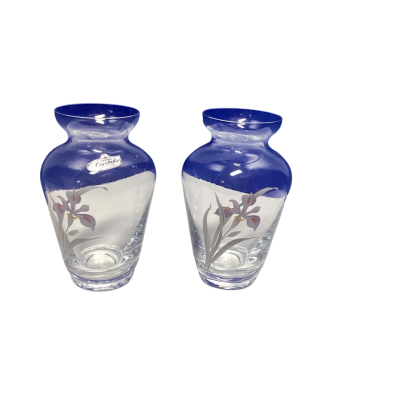 BOHEMIA CRYSTALEX TRADING PAIR OF BUD/ SMALL VASE