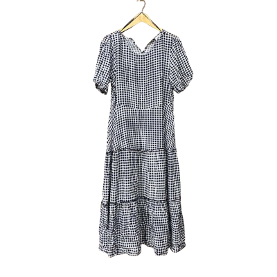 BNWT Gray Label Womens Size 12 Navy Blue/Checked White Dress