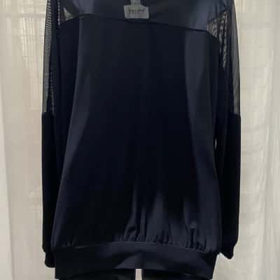 JOSEPH RIBKOFF COWL NECK TOP WITH MESH INSERTS UK Size 10 - RRP 265.50  