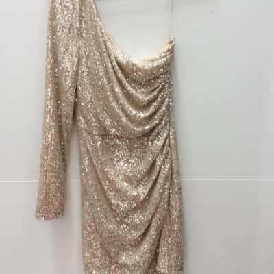 Meshki Womens  Size M Mini Dress / Party Dress Gold 