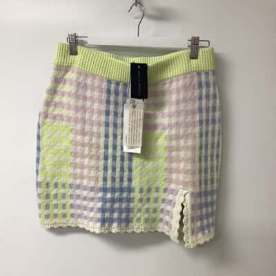  Womens  Size 14 Mini Skirt Blue / Multicoloured / Pink  