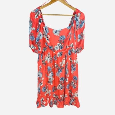 Dotti - Floral Puff Sleeve Mini Dress (Size 16)