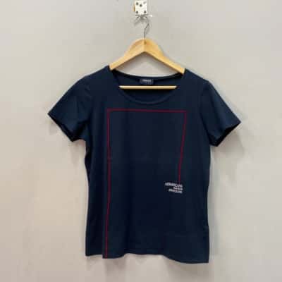 Armani Jeans Womens  Size S Short Sleeve Top Blue / Red 