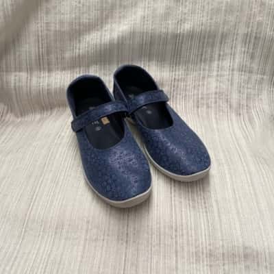 Aircopedic Supersoft /Blue Floral Fabric /Mary Jane Style /Casual Shoes Size 42