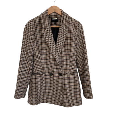 Forever New Womens  Size 8 Blazer / Coat Black  / Brown / White 