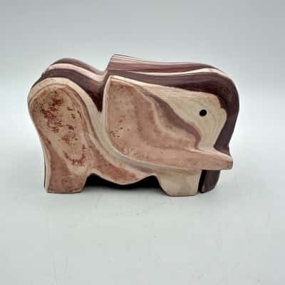 Gorgeous Unpolished Carved Stone Elephant