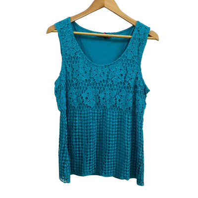 Peruna Womens  Size 14 Sleeveless Top Turquoise 