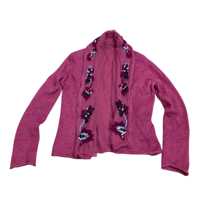 Marcella Cashmere Embellished Size M Cardigan Dusty Pink  