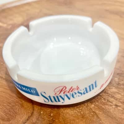 Vintage Milk Glass Peter Stuyversant Ashtray 