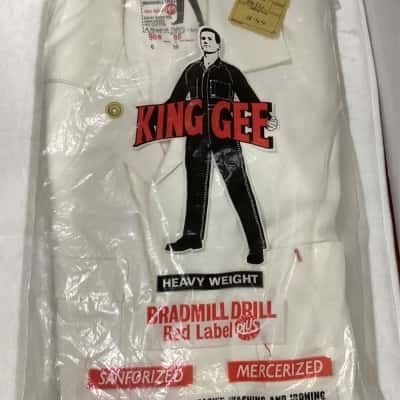 Men’s Vintage King Gee White Combination Overalls, size 90R