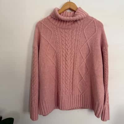 Fields  Size L  Dust Pink Cowl Neck Jumper