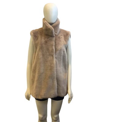 Reiss Womens  Size 12 / L Faux Fur Vest Jacket Light Brown