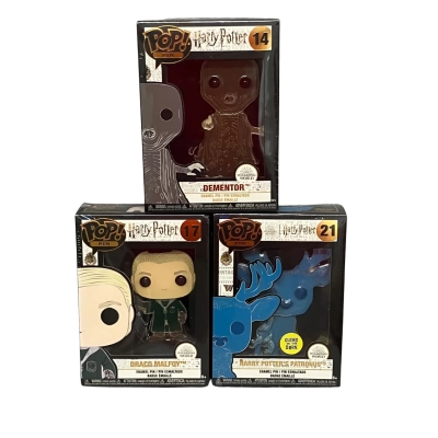 Harry Potter 3 Pop! Pin Set: Dementor, Draco Malfoy, Harry Potter’s Patronus