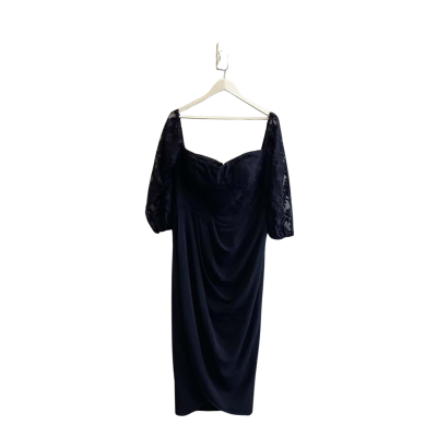 Brand New City Chic Womens Size S Short Sleeve Lace Maxi Dress Navy Blue 
