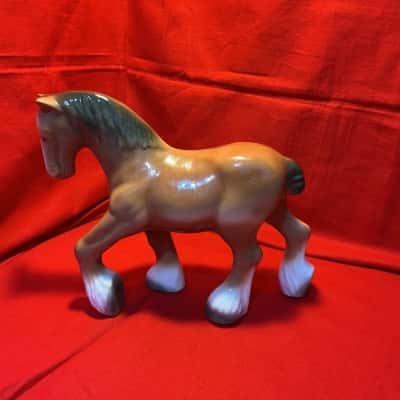 Vintage Ceramic Clydesdale Horse Figurine 