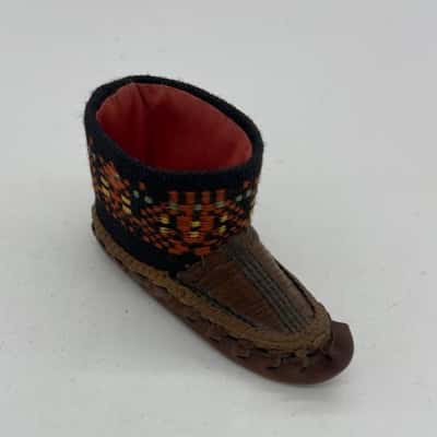 Vintage handmade mini Serbian opanak peasant shoe [S#3]