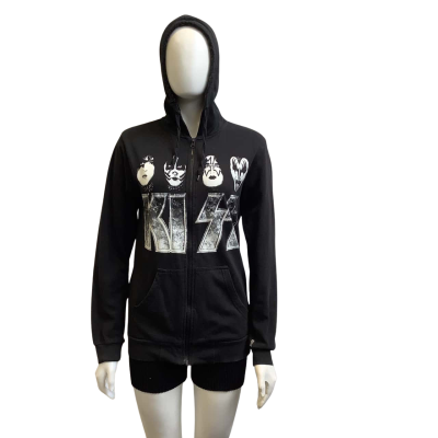 Kiss Womens  Size S Unmasked Hood Jacket Black 