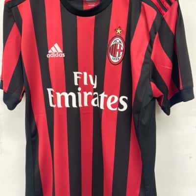 AC Milan Adidas Mens  Size L Jersey Black  / Red 