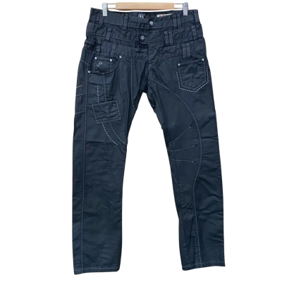 Japrag Black Panelled Biker Jeans Size 33