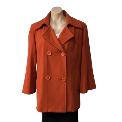 Anthea Crawford Womens Size 16 Orange Wool Blend Winter Coat