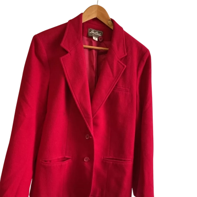 “ Leon Cutler of Sydney & New York” -Womens  wool Jacket -Size 18 Red 